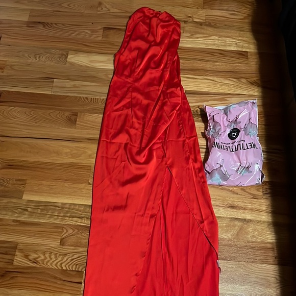 NEW red satin dress PLT - Picture 5 of 9